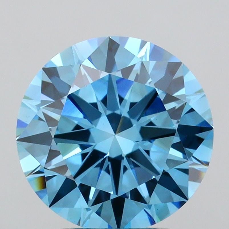 Loose Diamond - ROUND 3.01ct Fancy Vivid Blue VS1: Loose Diamond - ROUND 3.01ct Fancy Vivid Blue VS1 Source: This is a real non-mined Diamond that has been grown in a lab Shape: ROUND Carats: 3.01 Color: Fancy Vivid Blue Certification: IGI Video: