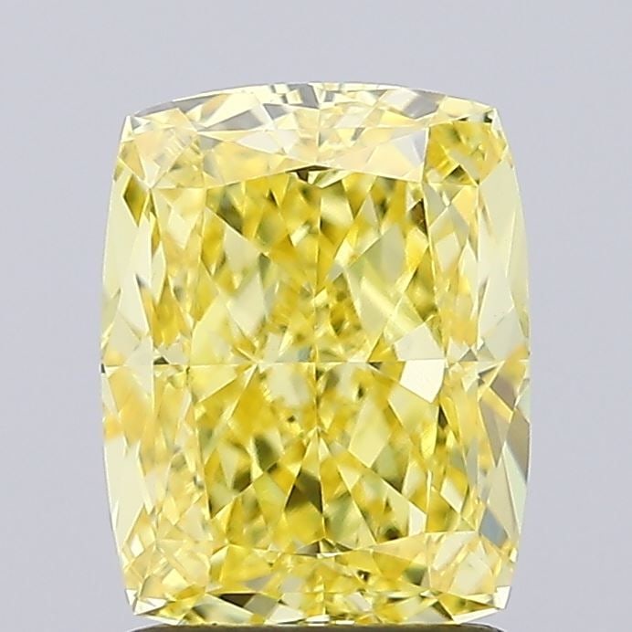 Loose Diamond - CUSHION MODIFIED 1.8ct Fancy Vivid Yellow VVS2: Loose Diamond - CUSHION MODIFIED 1.8ct Fancy Vivid Yellow VVS2 Source: This is a real non-mined Diamond that has been grown in a lab Shape: CUSHION MODIFIED Carats: 1.8 Color: Fancy Vivid Yellow Certi
