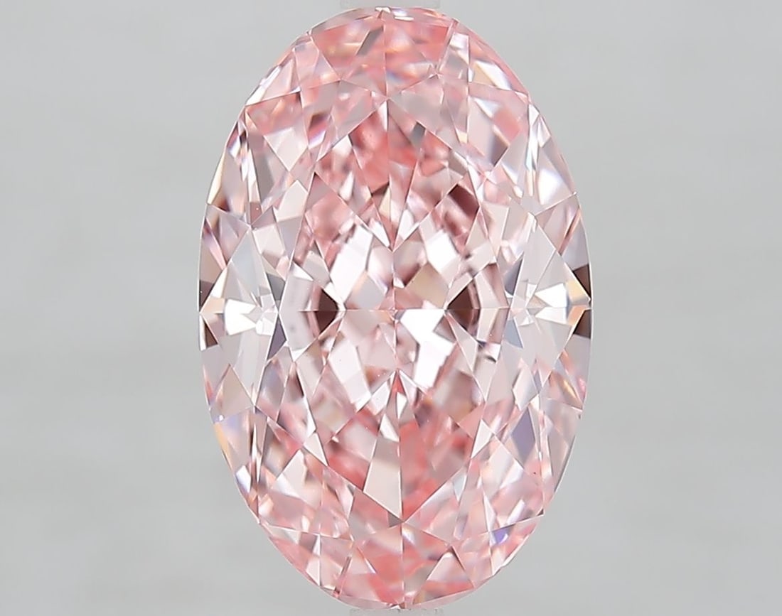 Loose Diamond - OVAL 5.1ct Fancy Vivid Pink VVS2: Loose Diamond - OVAL 5.1ct Fancy Vivid Pink VVS2 Source: This is a real non-mined Diamond that has been grown in a lab Shape: OVAL Carats: 5.1 Color: Fancy Vivid Pink Certification: IGI Video: