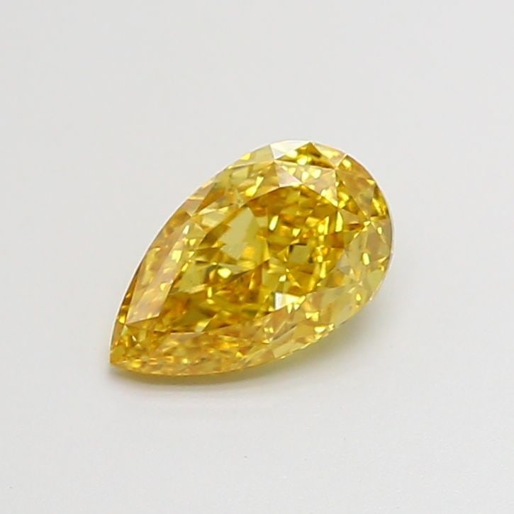 Loose Diamond - PEAR 1.03ct Fancy Vivid Brownish Yellow VS2: Loose Diamond - PEAR 1.03ct Fancy Vivid Brownish Yellow VS2 Source: This is a real non-mined Diamond that has been grown in a lab Shape: PEAR Carats: 1.03 Color: Fancy Vivid Brownish Yellow Certificat
