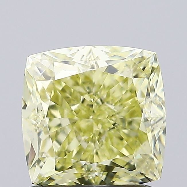 Loose Diamond - CUSHION MODIFIED 1.37ct Fancy Light Yellow VVS2: Loose Diamond - CUSHION MODIFIED 1.37ct Fancy Light Yellow VVS2 Source: This is a real non-mined Diamond that has been grown in a lab Shape: CUSHION MODIFIED Carats: 1.37 Color: Fancy Light Yellow Cer