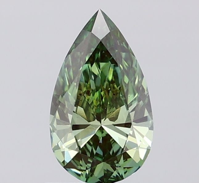 Loose Diamond - PEAR 0.88ct Fancy Vivid Green VVS2: Loose Diamond - PEAR 0.88ct Fancy Vivid Green VVS2 Source: This is a real non-mined Diamond that has been grown in a lab Shape: PEAR Carats: 0.88 Color: Fancy Vivid Green Certification: IGI Video: