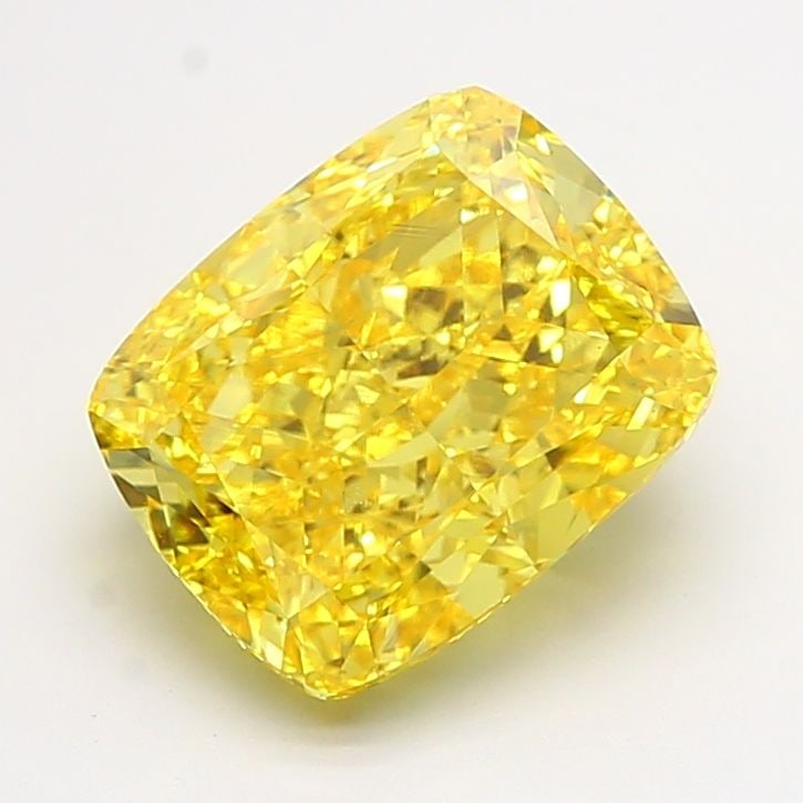 Loose Diamond - CUSHION MODIFIED 8.0ct Fancy Vivid Yellow VS1: Loose Diamond - CUSHION MODIFIED 8.0ct Fancy Vivid Yellow VS1 Source: This is a real non-mined Diamond that has been grown in a lab Shape: CUSHION MODIFIED Carats: 8.0 Color: Fancy Vivid Yellow Certif