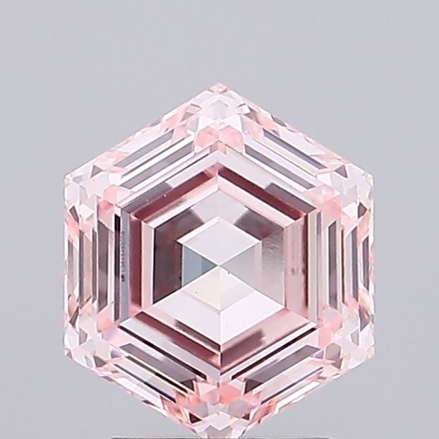 Loose Diamond - HEXAGONAL 2.26ct Fancy Intense Pink VS1: Loose Diamond - HEXAGONAL 2.26ct Fancy Intense Pink VS1 Source: This is a real non-mined Diamond that has been grown in a lab Shape: HEXAGONAL Carats: 2.26 Color: Fancy Intense Pink Certification: IGI