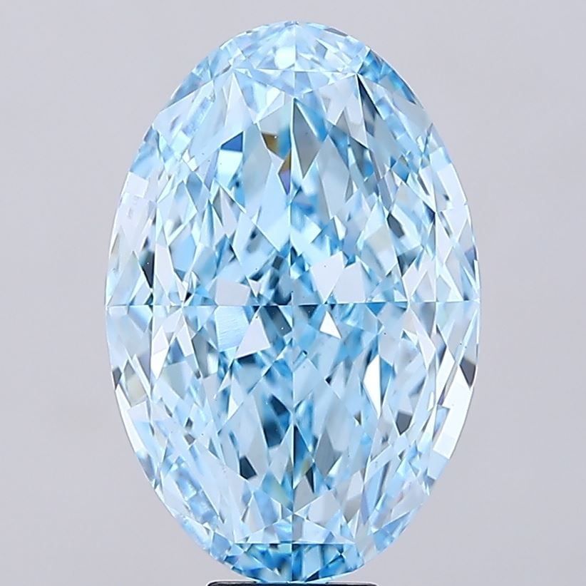 Loose Diamond - OVAL 15.04ct Fancy Vivid Blue VS1: Loose Diamond - OVAL 15.04ct Fancy Vivid Blue VS1 Source: This is a real non-mined Diamond that has been grown in a lab Shape: OVAL Carats: 15.04 Color: Fancy Vivid Blue Certification: IGI Video: