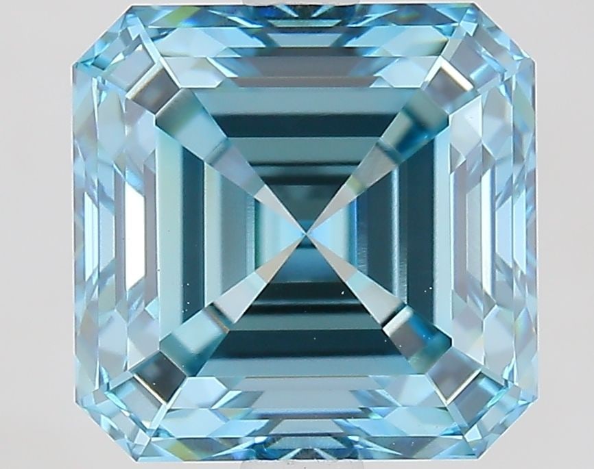 Loose Diamond - ASSCHER 3.32ct Fancy Vivid Blue VVS2: Loose Diamond - ASSCHER 3.32ct Fancy Vivid Blue VVS2 Source: This is a real non-mined Diamond that has been grown in a lab Shape: ASSCHER Carats: 3.32 Color: Fancy Vivid Blue Certification: IGI Video:
