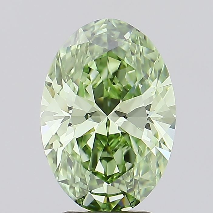 Loose Diamond - OVAL 2.33ct Fancy Vivid Green VVS1: Loose Diamond - OVAL 2.33ct Fancy Vivid Green VVS1 Source: This is a real non-mined Diamond that has been grown in a lab Shape: OVAL Carats: 2.33 Color: Fancy Vivid Green Certification: IGI Video: