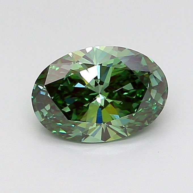 Loose Diamond - OVAL 2.01ct Fancy Vivid Green VS1: Loose Diamond - OVAL 2.01ct Fancy Vivid Green VS1 Source: This is a real non-mined Diamond that has been grown in a lab Shape: OVAL Carats: 2.01 Color: Fancy Vivid Green Certification: IGI Video: