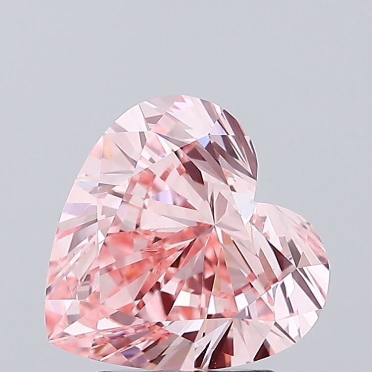 Loose Diamond - HEART 2.8ct Fancy Vivid Pink VS1: Loose Diamond - HEART 2.8ct Fancy Vivid Pink VS1 Source: This is a real non-mined Diamond that has been grown in a lab Shape: HEART Carats: 2.8 Color: Fancy Vivid Pink Certification: IGI Video: