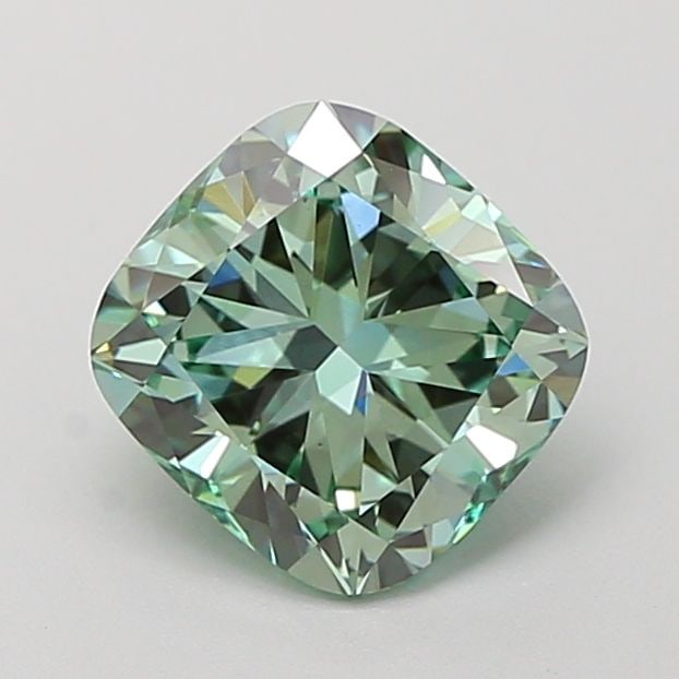 Loose Diamond - CUSHION MODIFIED 1.51ct Fancy Vivid Green VS1: Loose Diamond - CUSHION MODIFIED 1.51ct Fancy Vivid Green VS1 Source: This is a real non-mined Diamond that has been grown in a lab Shape: CUSHION MODIFIED Carats: 1.51 Color: Fancy Vivid Green Certif