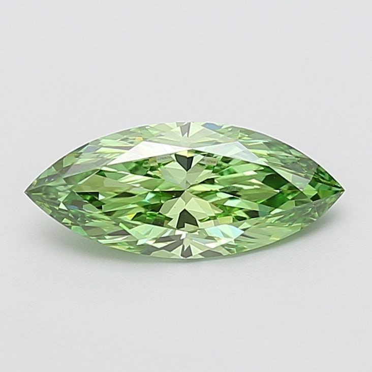 Loose Diamond - MARQUISE 1.59ct Fancy Vivid Green VVS2: Loose Diamond - MARQUISE 1.59ct Fancy Vivid Green VVS2 Source: This is a real non-mined Diamond that has been grown in a lab Shape: MARQUISE Carats: 1.59 Color: Fancy Vivid Green Certification: IGI Vi