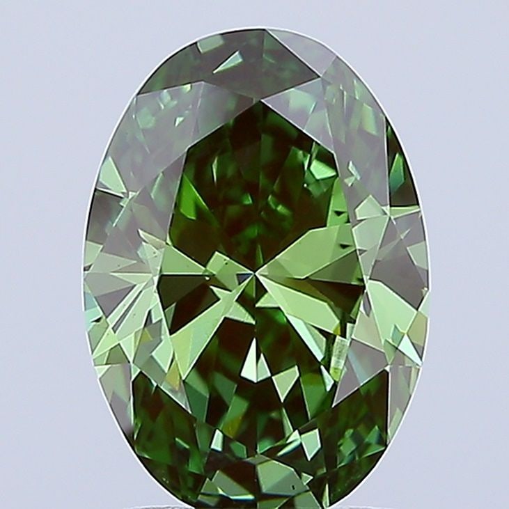 Loose Diamond - OVAL 2.07ct Fancy Vivid Green VS1: Loose Diamond - OVAL 2.07ct Fancy Vivid Green VS1 Source: This is a real non-mined Diamond that has been grown in a lab Shape: OVAL Carats: 2.07 Color: Fancy Vivid Green Certification: IGI Video: