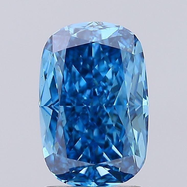 Loose Diamond - CUSHION MODIFIED 2.02ct Fancy Vivid Blue VS1: Loose Diamond - CUSHION MODIFIED 2.02ct Fancy Vivid Blue VS1 Source: This is a real non-mined Diamond that has been grown in a lab Shape: CUSHION MODIFIED Carats: 2.02 Color: Fancy Vivid Blue Certific