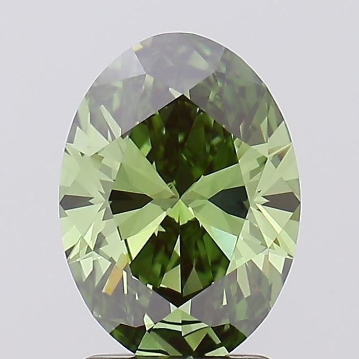 Loose Diamond - OVAL 2.0ct Fancy Vivid Green VS1: Loose Diamond - OVAL 2.0ct Fancy Vivid Green VS1 Source: This is a real non-mined Diamond that has been grown in a lab Shape: OVAL Carats: 2.0 Color: Fancy Vivid Green Certification: IGI Video: