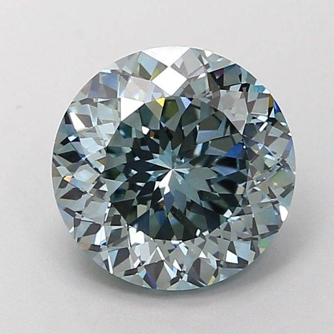 Loose Diamond - ROUND 2.86ct Fancy Intense Greenish Blue VS1: Loose Diamond - ROUND 2.86ct Fancy Intense Greenish Blue VS1 Source: This is a real non-mined Diamond that has been grown in a lab Shape: ROUND Carats: 2.86 Color: Fancy Intense Greenish Blue Certific