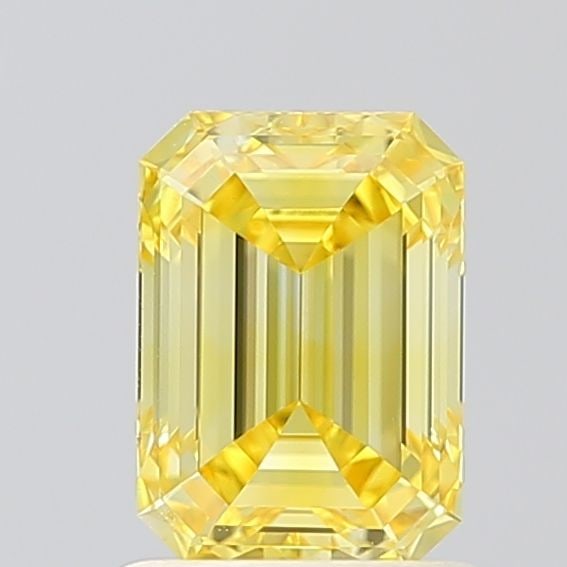 Loose Diamond - EMERALD 1.1ct Fancy Vivid Yellow VS1: Loose Diamond - EMERALD 1.1ct Fancy Vivid Yellow VS1 Source: This is a real non-mined Diamond that has been grown in a lab Shape: EMERALD Carats: 1.1 Color: Fancy Vivid Yellow Certification: IGI Video