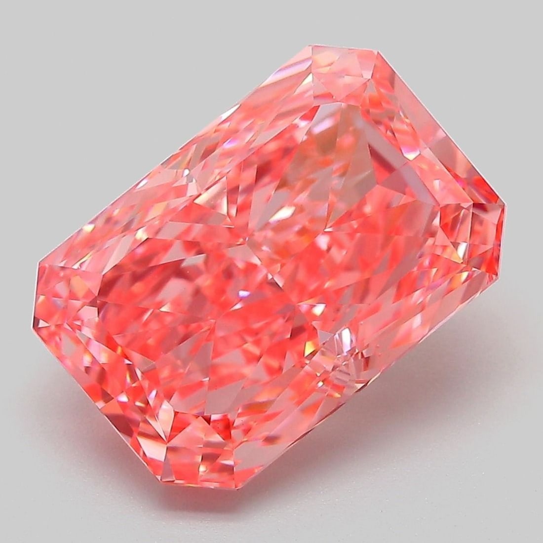 Loose Diamond - RADIANT 6.12ct Fancy Vivid Pink VS1: Loose Diamond - RADIANT 6.12ct Fancy Vivid Pink VS1 Source: This is a real non-mined Diamond that has been grown in a lab Shape: RADIANT Carats: 6.12 Color: Fancy Vivid Pink Certification: IGI Video: