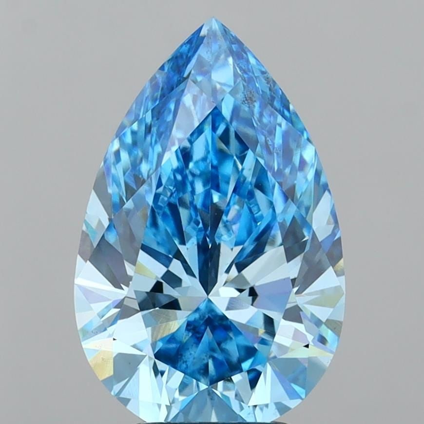 Loose Diamond - PEAR 4.02ct Fancy Vivid Blue VS2: Loose Diamond - PEAR 4.02ct Fancy Vivid Blue VS2 Source: This is a real non-mined Diamond that has been grown in a lab Shape: PEAR Carats: 4.02 Color: Fancy Vivid Blue Certification: IGI Video: