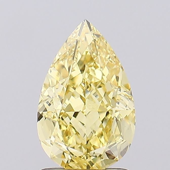 Loose Diamond - PEAR 1.58ct Fancy Intense Yellow VS1: Loose Diamond - PEAR 1.58ct Fancy Intense Yellow VS1 Source: This is a real non-mined Diamond that has been grown in a lab Shape: PEAR Carats: 1.58 Color: Fancy Intense Yellow Certification: IGI Video