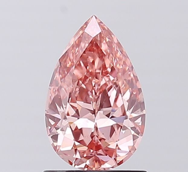 Loose Diamond - PEAR 1.13ct Fancy Vivid Brownish Pink VS2: Loose Diamond - PEAR 1.13ct Fancy Vivid Brownish Pink VS2 Source: This is a real non-mined Diamond that has been grown in a lab Shape: PEAR Carats: 1.13 Color: Fancy Vivid Brownish Pink Certification: