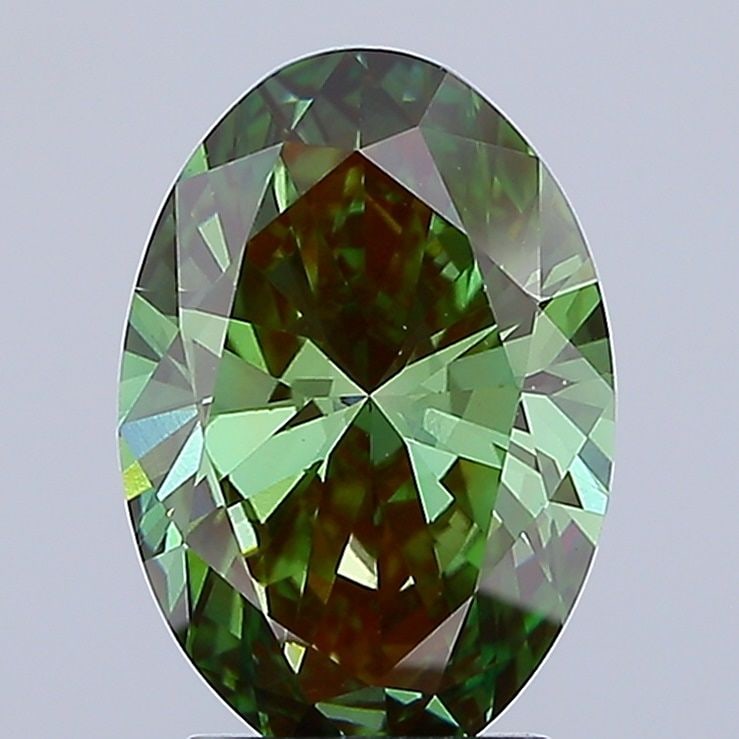 Loose Diamond - OVAL 3.04ct Fancy Vivid Green VS1: Loose Diamond - OVAL 3.04ct Fancy Vivid Green VS1 Source: This is a real non-mined Diamond that has been grown in a lab Shape: OVAL Carats: 3.04 Color: Fancy Vivid Green Certification: IGI Video: