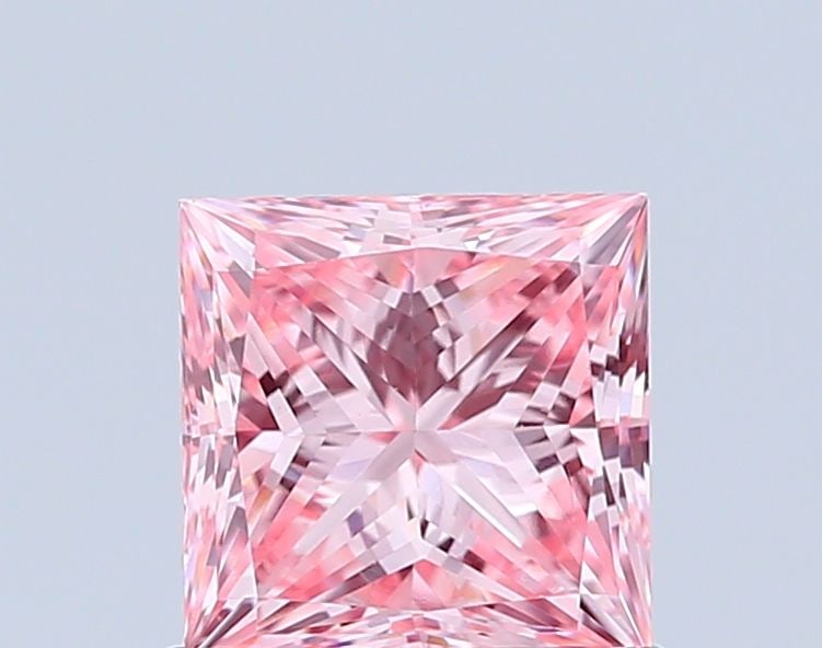 Loose Diamond - PRINCESS 0.91ct Fancy Vivid Pink VVS2: Loose Diamond - PRINCESS 0.91ct Fancy Vivid Pink VVS2 Source: This is a real non-mined Diamond that has been grown in a lab Shape: PRINCESS Carats: 0.91 Color: Fancy Vivid Pink Certification: IGI Vide