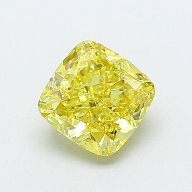 Loose Diamond - CUSHION MODIFIED 1.35ct Fancy Vivid Yellow VS1: Loose Diamond - CUSHION MODIFIED 1.35ct Fancy Vivid Yellow VS1 Source: This is a real non-mined Diamond that has been grown in a lab Shape: CUSHION MODIFIED Carats: 1.35 Color: Fancy Vivid Yellow Cert