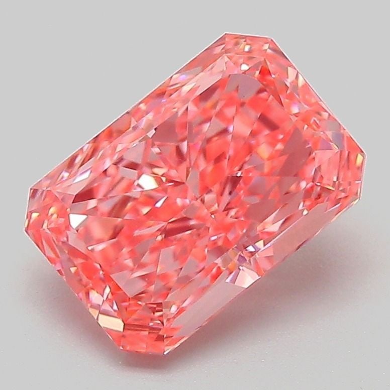 Loose Diamond - RADIANT 2.1ct Fancy Vivid Pink VVS2: Loose Diamond - RADIANT 2.1ct Fancy Vivid Pink VVS2 Source: This is a real non-mined Diamond that has been grown in a lab Shape: RADIANT Carats: 2.1 Color: Fancy Vivid Pink Certification: IGI Video: