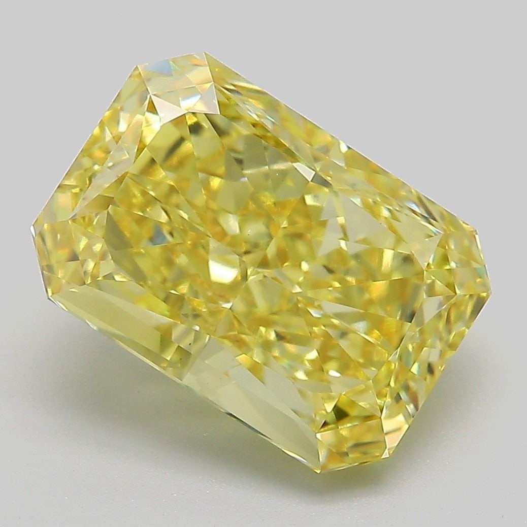 Loose Diamond - RADIANT 5.18ct Fancy Intense Yellow VVS2: Loose Diamond - RADIANT 5.18ct Fancy Intense Yellow VVS2 Source: This is a real non-mined Diamond that has been grown in a lab Shape: RADIANT Carats: 5.18 Color: Fancy Intense Yellow Certification: IG