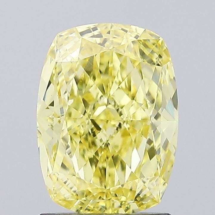 Loose Diamond - CUSHION MODIFIED 1.81ct Fancy Vivid Yellow VS1: Loose Diamond - CUSHION MODIFIED 1.81ct Fancy Vivid Yellow VS1 Source: This is a real non-mined Diamond that has been grown in a lab Shape: CUSHION MODIFIED Carats: 1.81 Color: Fancy Vivid Yellow Cert