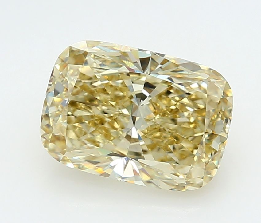 Loose Diamond - CUSHION MODIFIED 4.16ct Fancy Yellow VS1: Loose Diamond - CUSHION MODIFIED 4.16ct Fancy Yellow VS1 Source: This is a real non-mined Diamond that has been grown in a lab Shape: CUSHION MODIFIED Carats: 4.16 Color: Fancy Yellow Certification: