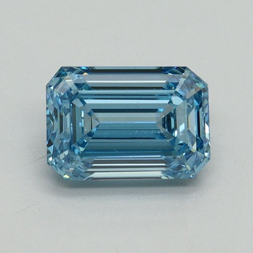 Loose Diamond - EMERALD 1.29ct Fancy Vivid Blue VS1: Loose Diamond - EMERALD 1.29ct Fancy Vivid Blue VS1 Source: This is a real non-mined Diamond that has been grown in a lab Shape: EMERALD Carats: 1.29 Color: Fancy Vivid Blue Certification: IGI Video: