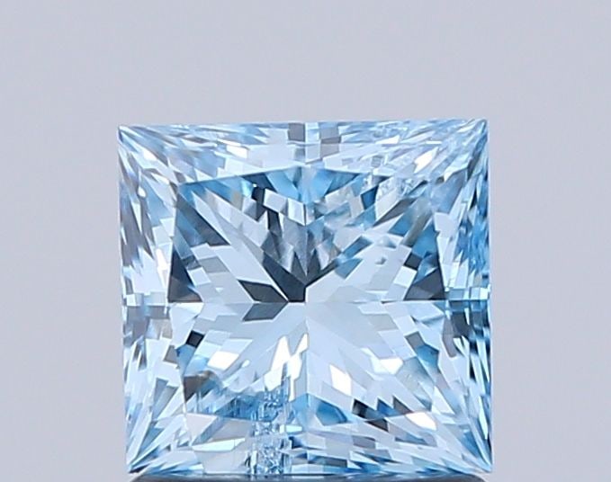 Loose Diamond - PRINCESS 1.24ct Fancy Vivid Blue SI2: Loose Diamond - PRINCESS 1.24ct Fancy Vivid Blue SI2 Source: This is a real non-mined Diamond that has been grown in a lab Shape: PRINCESS Carats: 1.24 Color: Fancy Vivid Blue Certification: NONE Vide