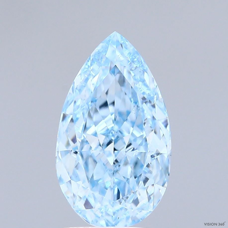 Loose Diamond - PEAR 2.82ct Fancy Vivid Blue VS1: Loose Diamond - PEAR 2.82ct Fancy Vivid Blue VS1 Source: This is a real non-mined Diamond that has been grown in a lab Shape: PEAR Carats: 2.82 Color: Fancy Vivid Blue Certification: IGI Video: