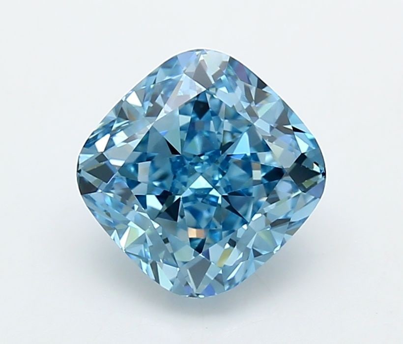 Loose Diamond - CUSHION MODIFIED 3.13ct Fancy Vivid Blue VVS2: Loose Diamond - CUSHION MODIFIED 3.13ct Fancy Vivid Blue VVS2 Source: This is a real non-mined Diamond that has been grown in a lab Shape: CUSHION MODIFIED Carats: 3.13 Color: Fancy Vivid Blue Certifi