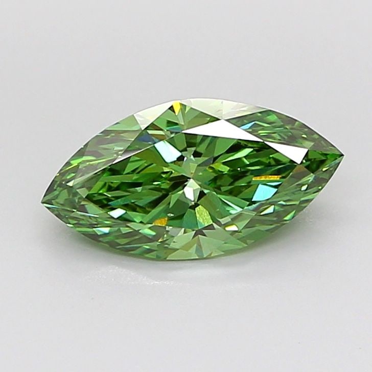 Loose Diamond - MARQUISE 2.01ct Fancy Vivid Green VS2: Loose Diamond - MARQUISE 2.01ct Fancy Vivid Green VS2 Source: This is a real non-mined Diamond that has been grown in a lab Shape: MARQUISE Carats: 2.01 Color: Fancy Vivid Green Certification: IGI Vid