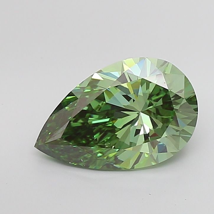 Loose Diamond - PEAR 4.03ct Fancy Vivid Green VS1: Loose Diamond - PEAR 4.03ct Fancy Vivid Green VS1 Source: This is a real non-mined Diamond that has been grown in a lab Shape: PEAR Carats: 4.03 Color: Fancy Vivid Green Certification: IGI Video: