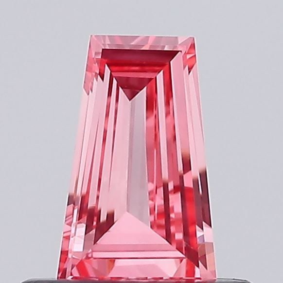 Loose Diamond - TAPERED BAGUETTE 0.35ct Fancy Vivid Pink VS1: Loose Diamond - TAPERED BAGUETTE 0.35ct Fancy Vivid Pink VS1 Source: This is a real non-mined Diamond that has been grown in a lab Shape: TAPERED BAGUETTE Carats: 0.35 Color: Fancy Vivid Pink Certific