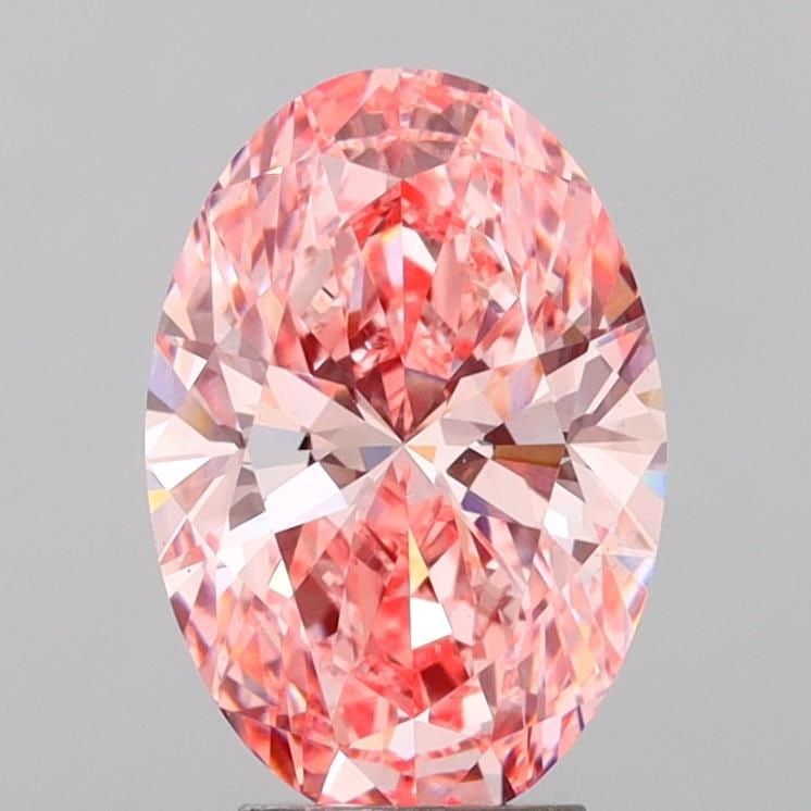 Loose Diamond - OVAL 4.17ct Fancy Vivid Pink VS1: Loose Diamond - OVAL 4.17ct Fancy Vivid Pink VS1 Source: This is a real non-mined Diamond that has been grown in a lab Shape: OVAL Carats: 4.17 Color: Fancy Vivid Pink Certification: IGI Video:
