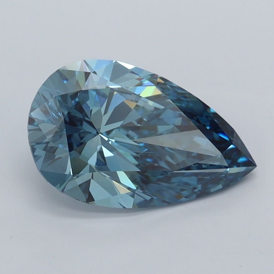 Loose Diamond - PEAR 1.55ct Fancy Vivid Blue VVS2: Loose Diamond - PEAR 1.55ct Fancy Vivid Blue VVS2 Source: This is a real non-mined Diamond that has been grown in a lab Shape: PEAR Carats: 1.55 Color: Fancy Vivid Blue Certification: IGI Video: