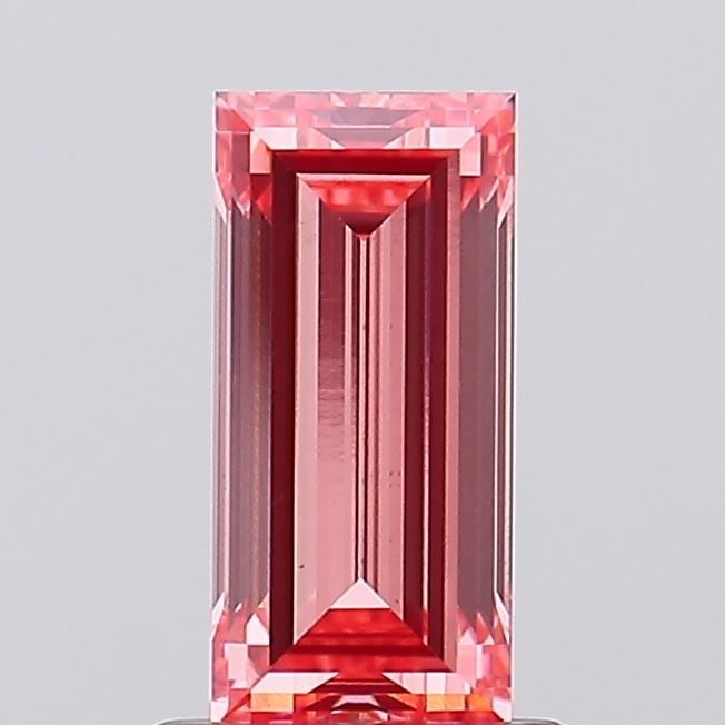 Loose Diamond - BAGUETTE 1.18ct Fancy Vivid Pink VS1: Loose Diamond - BAGUETTE 1.18ct Fancy Vivid Pink VS1 Source: This is a real non-mined Diamond that has been grown in a lab Shape: BAGUETTE Carats: 1.18 Color: Fancy Vivid Pink Certification: IGI Video