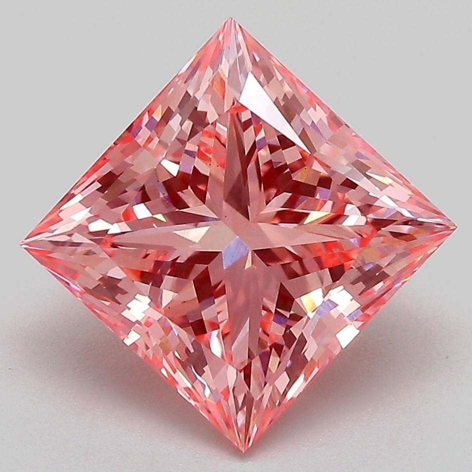 Loose Diamond - PRINCESS 4.23ct Fancy Vivid Pink VS1: Loose Diamond - PRINCESS 4.23ct Fancy Vivid Pink VS1 Source: This is a real non-mined Diamond that has been grown in a lab Shape: PRINCESS Carats: 4.23 Color: Fancy Vivid Pink Certification: IGI Video