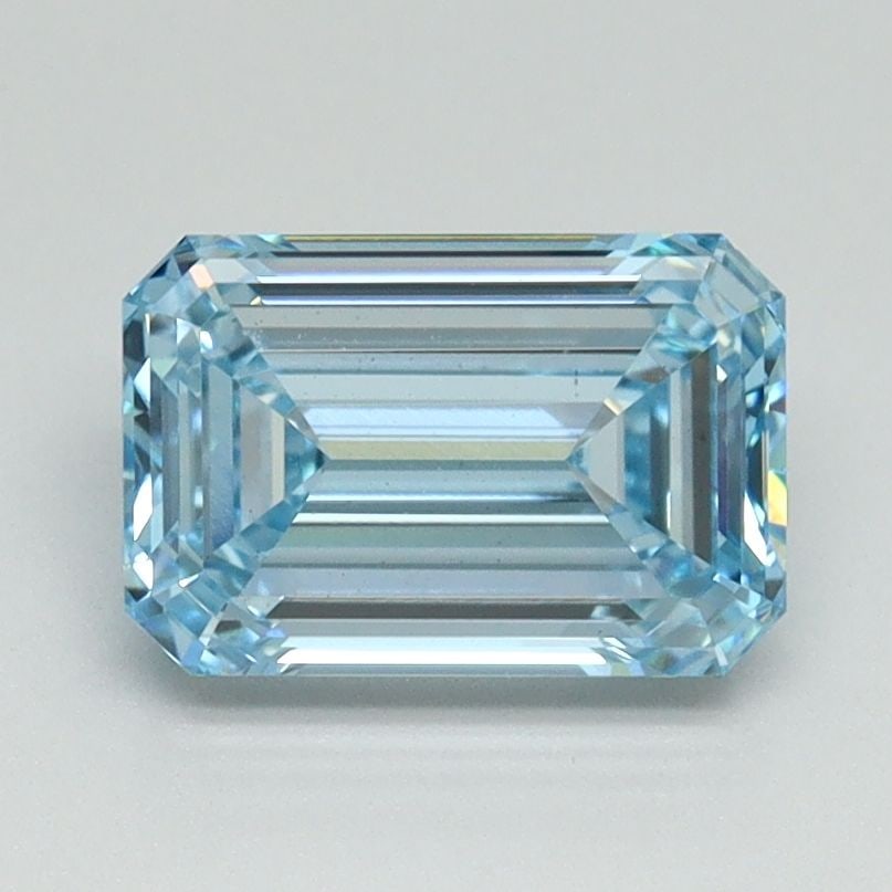 Loose Diamond - EMERALD 1.53ct Fancy Vivid Blue VS1: Loose Diamond - EMERALD 1.53ct Fancy Vivid Blue VS1 Source: This is a real non-mined Diamond that has been grown in a lab Shape: EMERALD Carats: 1.53 Color: Fancy Vivid Blue Certification: IGI Video:
