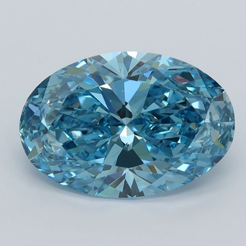 Loose Diamond - OVAL 2.02ct Fancy Vivid Blue VVS2: Loose Diamond - OVAL 2.02ct Fancy Vivid Blue VVS2 Source: This is a real non-mined Diamond that has been grown in a lab Shape: OVAL Carats: 2.02 Color: Fancy Vivid Blue Certification: IGI Video: