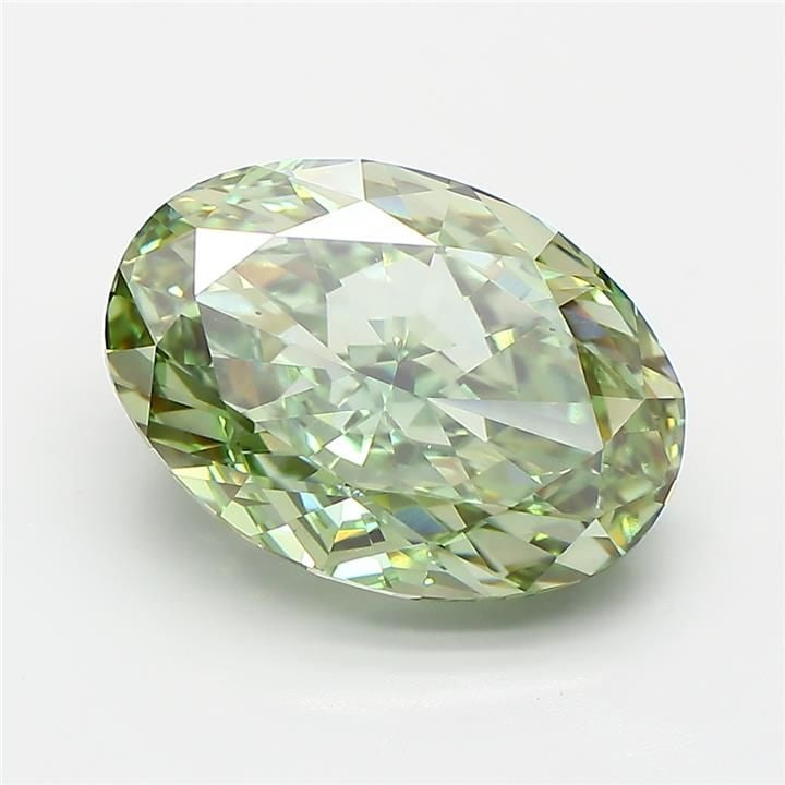 Loose Diamond - OVAL 5.25ct Fancy Vivid Green VS2: Loose Diamond - OVAL 5.25ct Fancy Vivid Green VS2 Source: This is a real non-mined Diamond that has been grown in a lab Shape: OVAL Carats: 5.25 Color: Fancy Vivid Green Certification: IGI Video:
