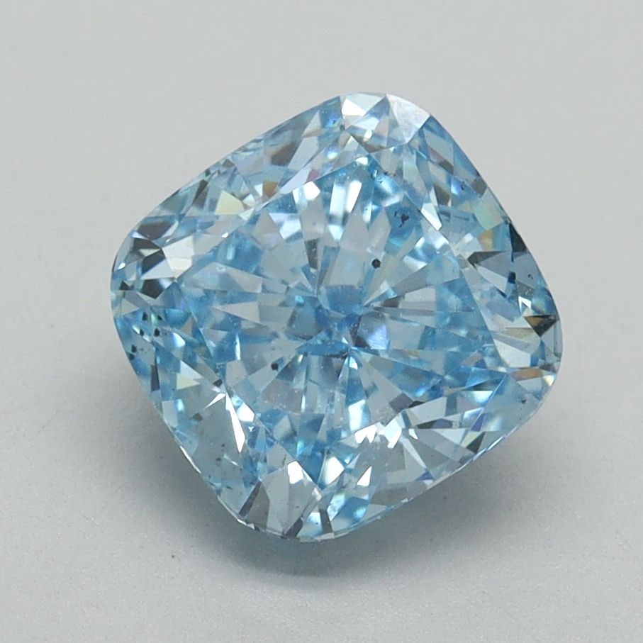 Loose Diamond - CUSHION BRILLIANT 2.3ct Fancy Vivid Blue SI1: Loose Diamond - CUSHION BRILLIANT 2.3ct Fancy Vivid Blue SI1 Source: This is a real non-mined Diamond that has been grown in a lab Shape: CUSHION BRILLIANT Carats: 2.3 Color: Fancy Vivid Blue Certific