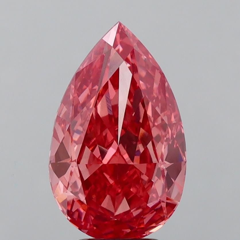 Loose Diamond - PEAR 5.42ct Fancy Vivid Brownish Pink VS1: Loose Diamond - PEAR 5.42ct Fancy Vivid Brownish Pink VS1 Source: This is a real non-mined Diamond that has been grown in a lab Shape: PEAR Carats: 5.42 Color: Fancy Vivid Brownish Pink Certification: