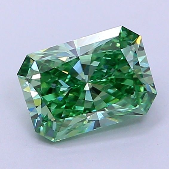 Loose Diamond - RADIANT 1.09ct Fancy Vivid Green VVS2: Loose Diamond - RADIANT 1.09ct Fancy Vivid Green VVS2 Source: This is a real non-mined Diamond that has been grown in a lab Shape: RADIANT Carats: 1.09 Color: Fancy Vivid Green Certification: IGI Vide