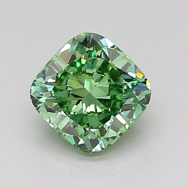 Loose Diamond - CUSHION MODIFIED 1.02ct Fancy Vivid Green VVS2: Loose Diamond - CUSHION MODIFIED 1.02ct Fancy Vivid Green VVS2 Source: This is a real non-mined Diamond that has been grown in a lab Shape: CUSHION MODIFIED Carats: 1.02 Color: Fancy Vivid Green Certi