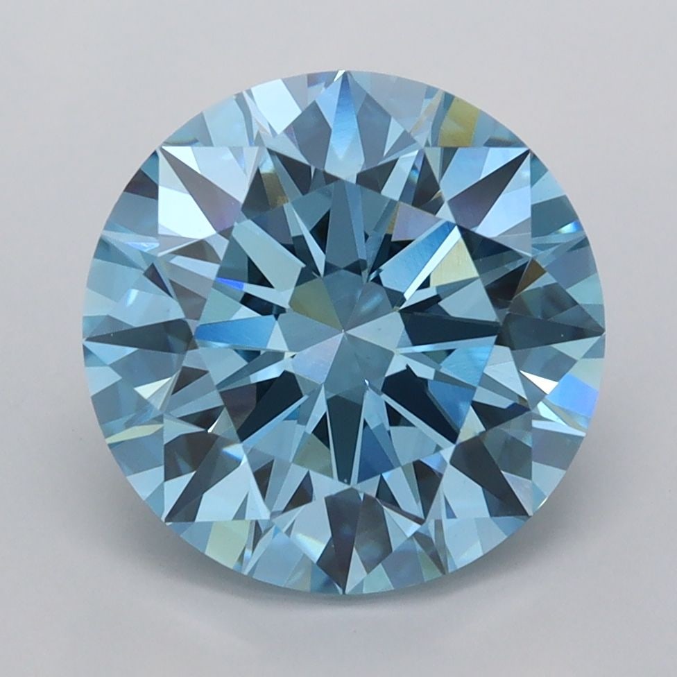 Ideal Loose Diamond - ROUND 3.93ct Fancy Vivid Blue VVS2: Ideal Loose Diamond - ROUND 3.93ct Fancy Vivid Blue VVS2 Source: This is a real non-mined Diamond that has been grown in a lab Shape: ROUND Carats: 3.93 Color: Fancy Vivid Blue Certification: IGI Vide